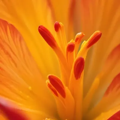 Macro Shot Of Vibrant Red Flower Petals With Orange Tips Soft Lighting Close Up View Showcasing The Intricate Details And Textures Of The Flower 41 6235