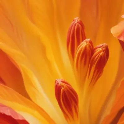 Macro Shot Of Vibrant Red Flower Petals With Orange Tips Soft Lighting Close Up View Showcasing The Intricate Details And Textures Of The Flower 59 9840