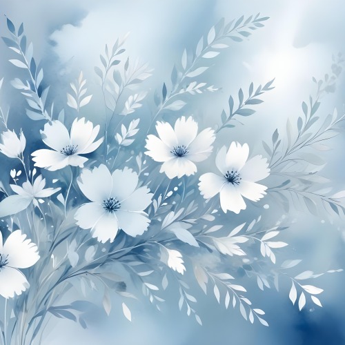 Minimal Soft Studio Light Photography Abstract Background With Light Blue And White Floral Patterns Soft Pastel Colors And A Dreamy Ethereal Quality Creating A Gentle And Calming Visual Effect High Detail Solid 10 1e81