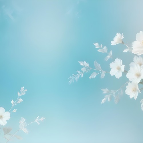 Minimal Soft Studio Light Photography Abstract Background With Light Blue And White Floral Patterns Soft Pastel Colors And A Dreamy Ethereal Quality Creating A Gentle And Calming Visual Effect High Detail Solid 103 F99f