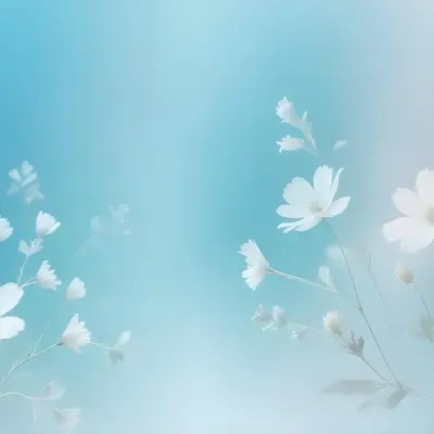Minimal Soft Studio Light Photography Abstract Background With Light Blue And White Floral Patterns Soft Pastel Colors And A Dreamy Ethereal Quality Creating A Gentle And Calming Visual Effect High Detail Solid 104 99cc