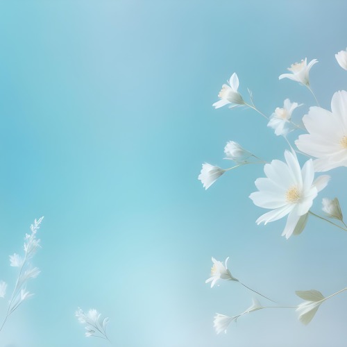 Minimal Soft Studio Light Photography Abstract Background With Light Blue And White Floral Patterns Soft Pastel Colors And A Dreamy Ethereal Quality Creating A Gentle And Calming Visual Effect High Detail Solid 105 26f8