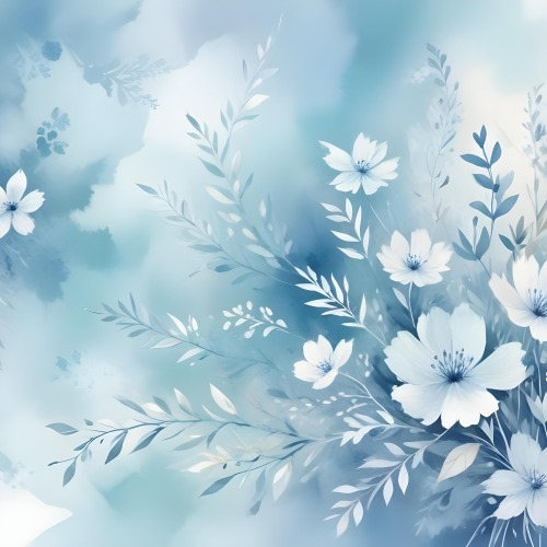 Minimal Soft Studio Light Photography Abstract Background With Light Blue And White Floral Patterns Soft Pastel Colors And A Dreamy Ethereal Quality Creating A Gentle And Calming Visual Effect High Detail Solid 11 46f7