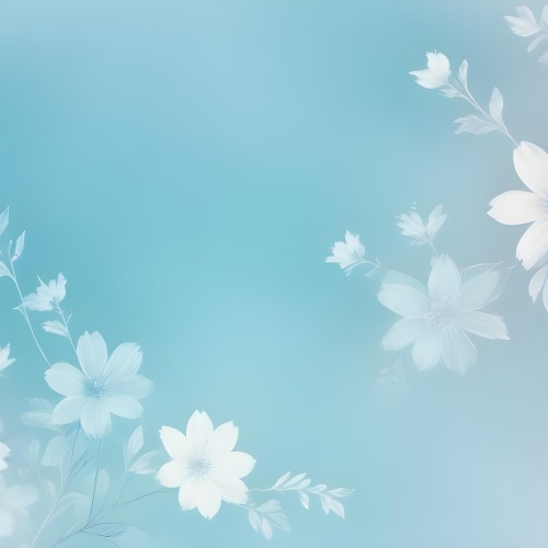 Minimal Soft Studio Light Photography Abstract Background With Light Blue And White Floral Patterns Soft Pastel Colors And A Dreamy Ethereal Quality Creating A Gentle And Calming Visual Effect High Detail Solid 110 C280