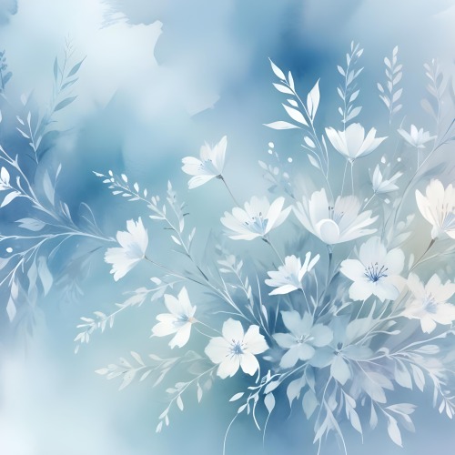 Minimal Soft Studio Light Photography Abstract Background With Light Blue And White Floral Patterns Soft Pastel Colors And A Dreamy Ethereal Quality Creating A Gentle And Calming Visual Effect High Detail Solid 15 C32e