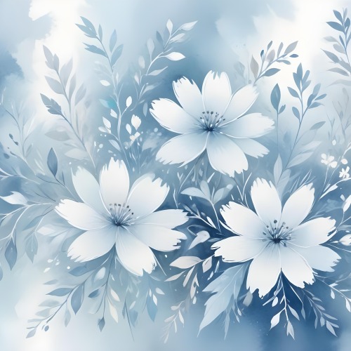 Minimal Soft Studio Light Photography Abstract Background With Light Blue And White Floral Patterns Soft Pastel Colors And A Dreamy Ethereal Quality Creating A Gentle And Calming Visual Effect High Detail Solid 19 Cc6b