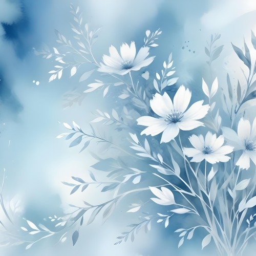 Minimal Soft Studio Light Photography Abstract Background With Light Blue And White Floral Patterns Soft Pastel Colors And A Dreamy Ethereal Quality Creating A Gentle And Calming Visual Effect High Detail Solid 4 Ab92