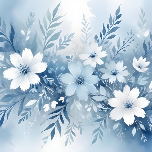 Minimal Soft Studio Light Photography Abstract Background With Light Blue And White Floral Patterns Soft Pastel Colors And A Dreamy Ethereal Quality Creating A Gentle And Calming Visual Effect High Detail Solid 5 C41e