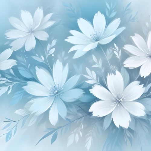 Minimal Soft Studio Light Photography Abstract Background With Light Blue And White Floral Patterns Soft Pastel Colors And A Dreamy Ethereal Quality Creating A Gentle And Calming Visual Effect High Detail Solid 56 9984