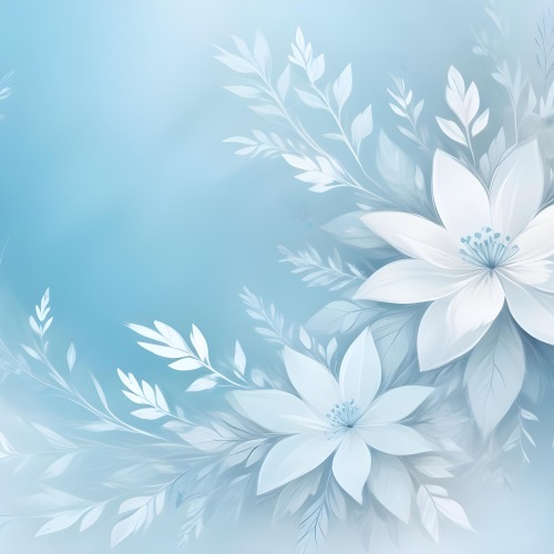 Minimal Soft Studio Light Photography Abstract Background With Light Blue And White Floral Patterns Soft Pastel Colors And A Dreamy Ethereal Quality Creating A Gentle And Calming Visual Effect High Detail Solid 58 Eff7