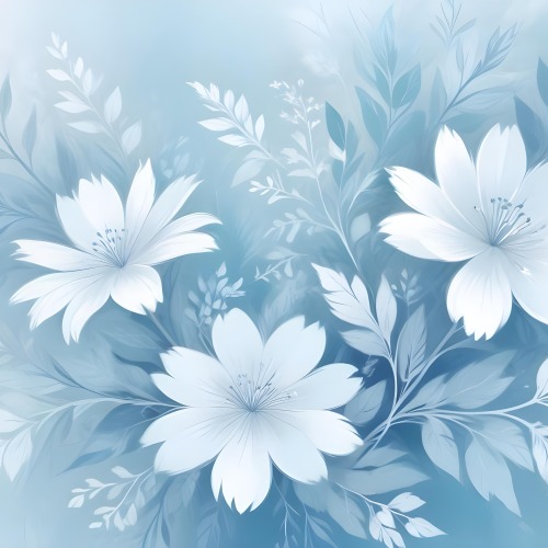 Minimal Soft Studio Light Photography Abstract Background With Light Blue And White Floral Patterns Soft Pastel Colors And A Dreamy Ethereal Quality Creating A Gentle And Calming Visual Effect High Detail Solid 60 788c