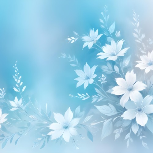 Minimal Soft Studio Light Photography Abstract Background With Light Blue And White Floral Patterns Soft Pastel Colors And A Dreamy Ethereal Quality Creating A Gentle And Calming Visual Effect High Detail Solid 68 Fd60