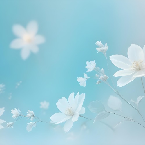Minimal Soft Studio Light Photography Abstract Background With Light Blue And White Floral Patterns Soft Pastel Colors And A Dreamy Ethereal Quality Creating A Gentle And Calming Visual Effect High Detail Solid 87 Fe74