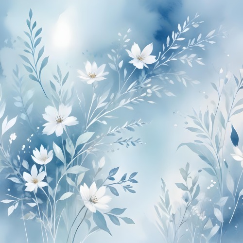 Minimal Soft Studio Light Photography Abstract Background With Light Blue And White Floral Patterns Soft Pastel Colors And A Dreamy Ethereal Quality Creating A Gentle And Calming Visual Effect High Detail Solid 9 Fdac