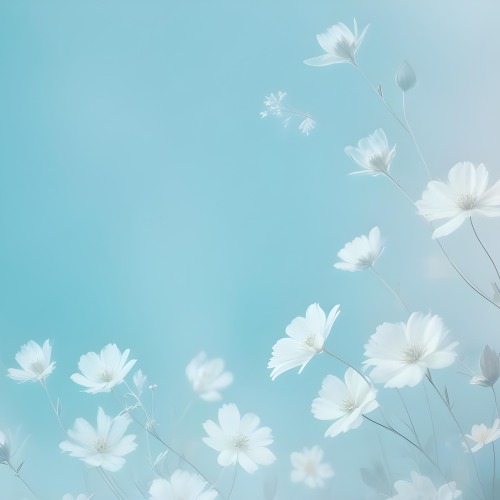 Minimal Soft Studio Light Photography Abstract Background With Light Blue And White Floral Patterns Soft Pastel Colors And A Dreamy Ethereal Quality Creating A Gentle And Calming Visual Effect High Detail Solid 93 4b73