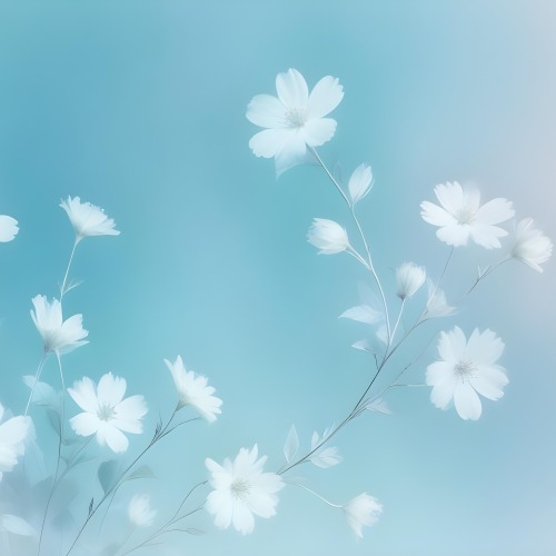 Minimal Soft Studio Light Photography Abstract Background With Light Blue And White Floral Patterns Soft Pastel Colors And A Dreamy Ethereal Quality Creating A Gentle And Calming Visual Effect High Detail Solid 95 D950