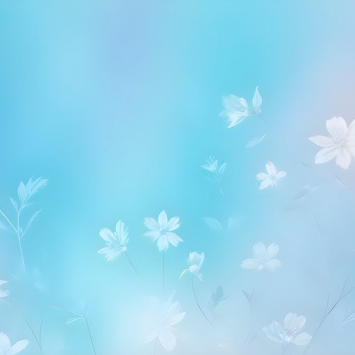 Minimal Soft Studio Light Photography Abstract Background With Light Blue And White Floral Patterns Soft Pastel Colors And A Dreamy Ethereal Quality Creating A Gentle And Calming Visual Effect High Detail Solid 96 F14b