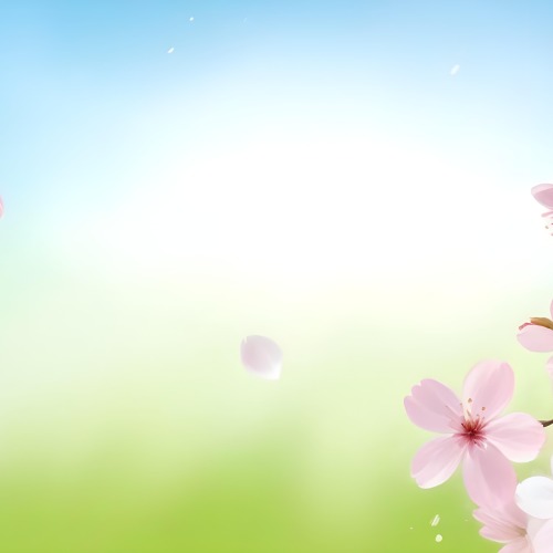 Minimal Soft Studio Light Photography Cherry Blossom Petals Falling With A Gradient Background Of Blue White And Green Soft And Dreamy Pastel Colors Spring Season Delicate And Airy High Detail Solid Bold Color 42 Bcb4