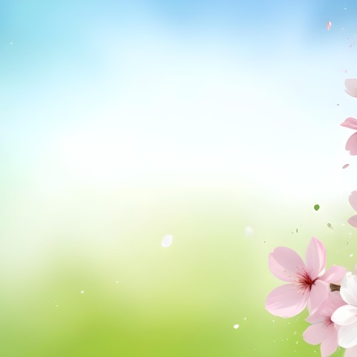 Minimal Soft Studio Light Photography Cherry Blossom Petals Falling With A Gradient Background Of Blue White And Green Soft And Dreamy Pastel Colors Spring Season Delicate And Airy High Detail Solid Bold Color 58 8576
