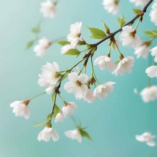 Minimal Soft Studio Light Photography Cherry Blossom Petals Falling