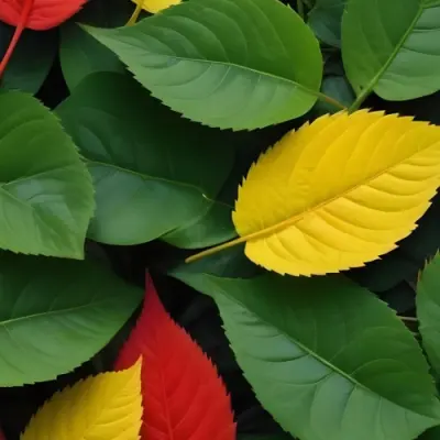Minimal Soft Studio Light Photography Green Leaves With Yellow And Red Accents A Vibrant Natural Background High Detail Solid Bold Color Background 19 A4e0