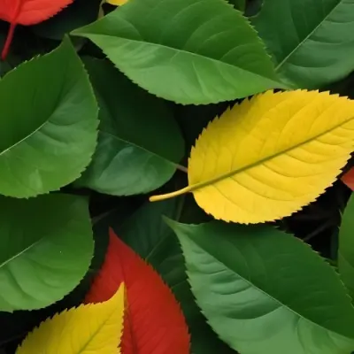 Minimal Soft Studio Light Photography Green Leaves With Yellow And Red Accents A Vibrant Natural Background High Detail Solid Bold Color Background 21 9fdc