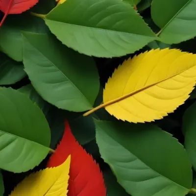 Minimal Soft Studio Light Photography Green Leaves With Yellow And Red Accents A Vibrant Natural Background High Detail Solid Bold Color Background 23 39a0