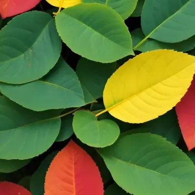 Minimal Soft Studio Light Photography Green Leaves With Yellow And Red Accents A Vibrant Natural Background High Detail Solid Bold Color Background 25 Aea2