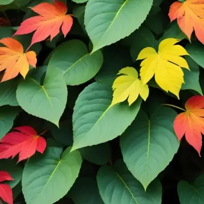 Minimal Soft Studio Light Photography Green Leaves With Yellow And Red Accents A Vibrant Natural Background High Detail Solid Bold Color Background 36 C612
