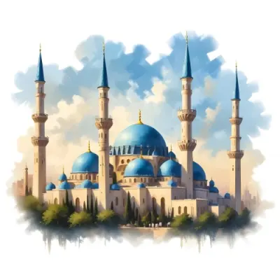 Oil Painting Mosque With Minarets Cloudy Sky Creative Extremely Detailed Brush Stroke 16 Cc3c