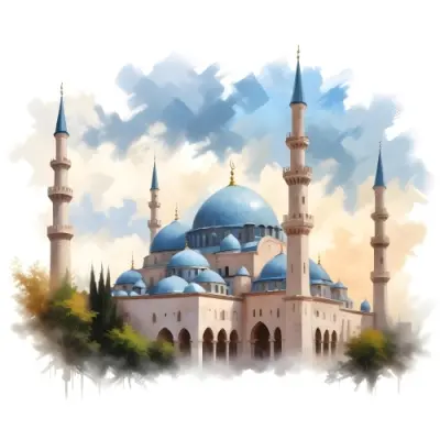 Oil Painting Mosque With Minarets Cloudy Sky Creative Extremely Detailed Brush Stroke 20 B7fe