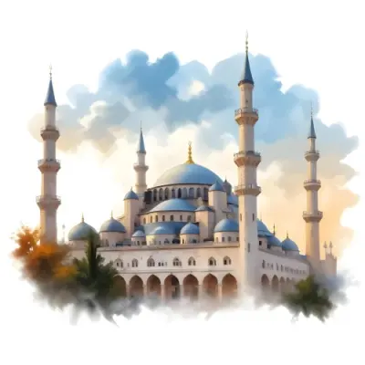 Oil Painting Mosque With Minarets Cloudy Sky Creative Extremely Detailed Brush Stroke 26 8b14