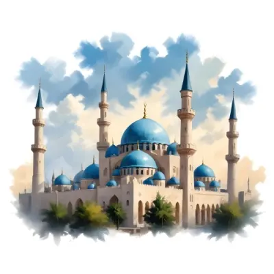 Oil Painting Mosque With Minarets Cloudy Sky Creative Extremely Detailed Brush Stroke 31 7ed1