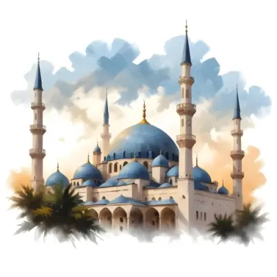 Oil Painting Mosque With Minarets Cloudy Sky Creative Extremely Detailed Brush Stroke 35 29aa