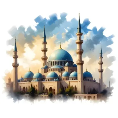 Oil Painting Mosque With Minarets Cloudy Sky Creative Extremely Detailed Brush Stroke 36 Cfde