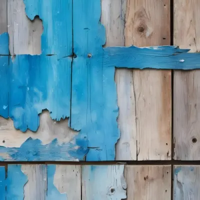 Old Wooden Planks With Peeling Blue Paint Weathered Texture Rustic Surface Aged Wood Close Up Shot Natural Light Vintage Background 20 F888