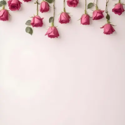 Pink Roses On A Light Background With Copy Space 11 3358