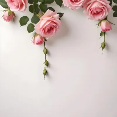 Pink Roses On A Light Background With Copy Space 2 237c
