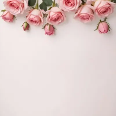 Pink Roses On A Light Background With Copy Space 4 Fffb
