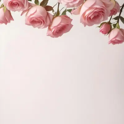Pink Roses On A Light Background With Copy Space 5 D738