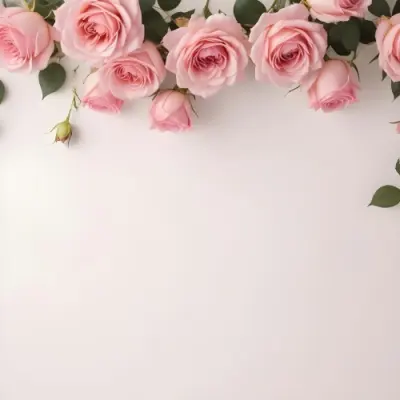 Pink Roses On A Light Background With Copy Space 6 4f91