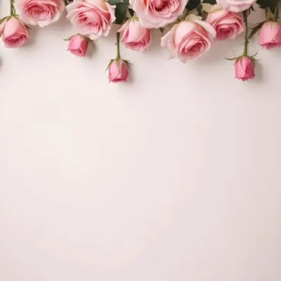 Pink Roses On A Light Background With Copy Space 7 A84b