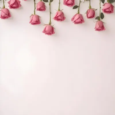 Pink Roses On A Light Background With Copy Space 8 4825
