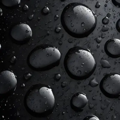 Pixel Art Close Up Of Water Droplets On A Surface Varying In Size And Shape With A Gradient Background Featuring Shades Of Blue And Purple The Droplets Reflect Light Creating A Glossy Appearance 8bits 4 Ffe7