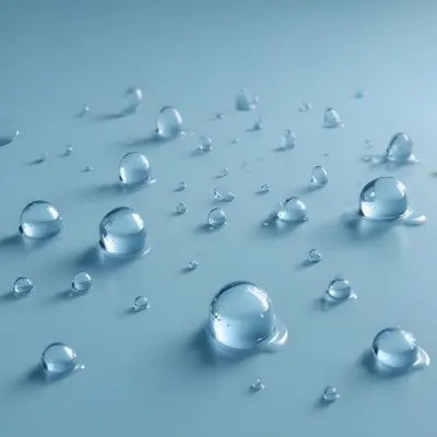 Water Drops On A Light Blue Background Some Drops Are Bigger Than Others The Drops Are Scattered Randomly 19 0b30