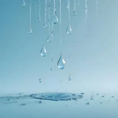Water Drops On A Light Blue Background Some Drops Are Bigger Than Others The Drops Are Scattered Randomly 5 1bc5