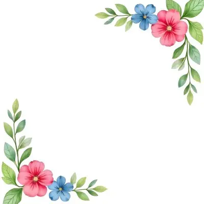 Watercolor Floral Frame