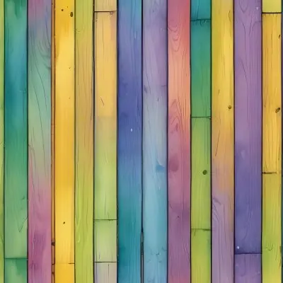 Watercolor Painting Colorful Wooden Planks In A Ra 141 9dfc