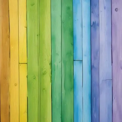 Watercolor Painting Colorful Wooden Planks In A Ra 159 8312