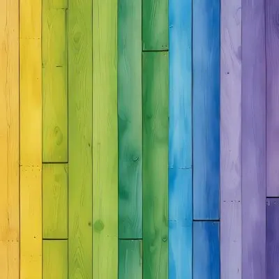 Watercolor Painting Colorful Wooden Planks In A Ra 161 D748